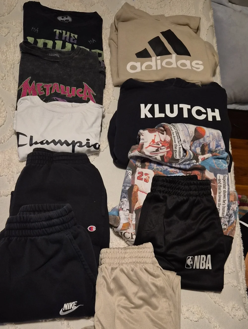 Boys' Athletic & Graphic Clothing Bundle - Size Large (Pristine Condition)